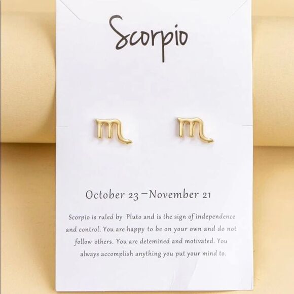 Scorpio Zodiac Earrings  - Picture 1 of 3